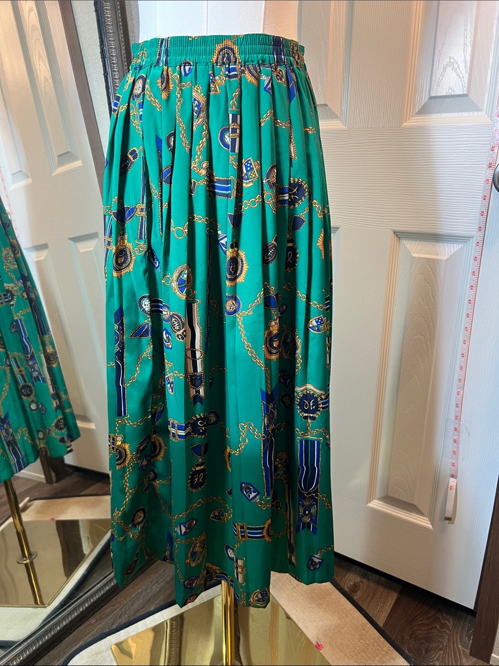 Alfred Dunner Green Chain-Print Maxi Skirt